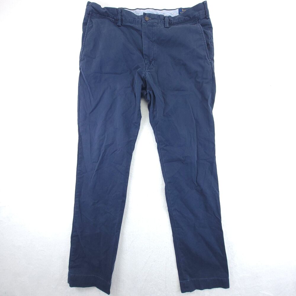 Polo Ralph Lauren Pants Mens 36x34 (35x31) Blue Polo Chino Stretch Twill